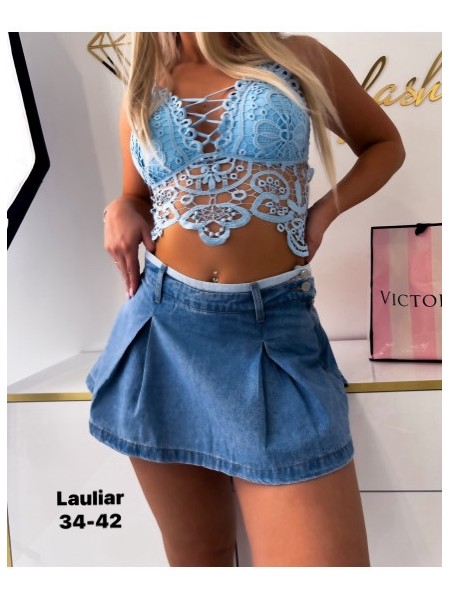 Spódnica krótka jeansowa damska ,size 34-42, paczka 10szt,