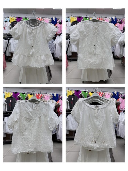 Bluzki damskie wloskie,size uni,paczka 6szt, mix kolor