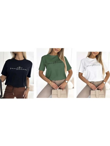 Bluzki damskie Włoskie , Size uni,paczka 6szt,mix kolor