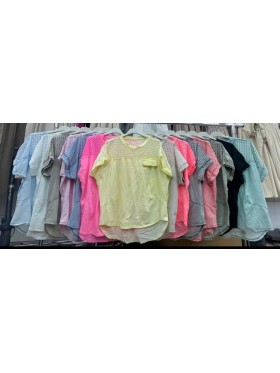 Bluzki damskie Włoskie , Size uni,paczka 6szt,mix kolor