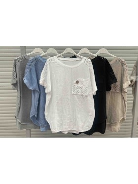 Bluzki damskie Włoskie , Size uni,paczka 6szt,mix kolor