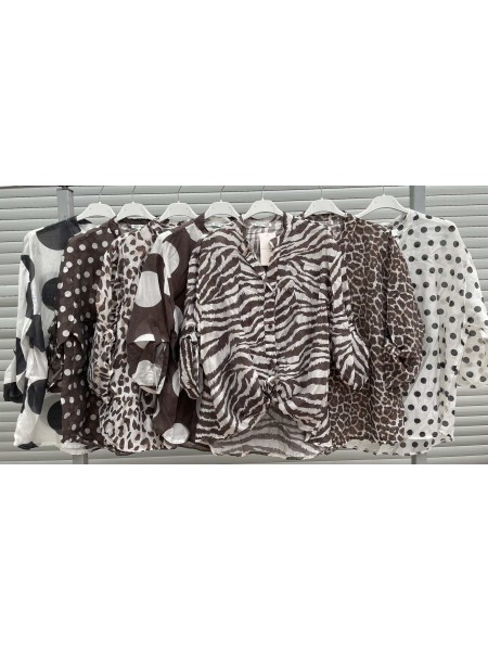 Bluzki damskie Włoskie , Size uni,paczka 6szt,mix kolor