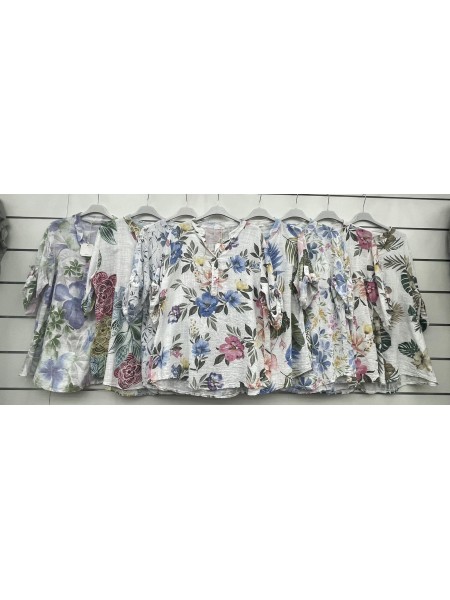 Bluzki damskie Włoskie , Size uni,paczka 6szt,mix kolor