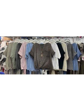 Bluzki damskie Włoskie , Size uni,paczka 6szt,mix kolor