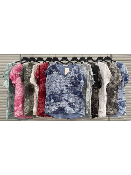 Bluzki damskie Włoskie , Size uni,paczka 6szt,mix kolor