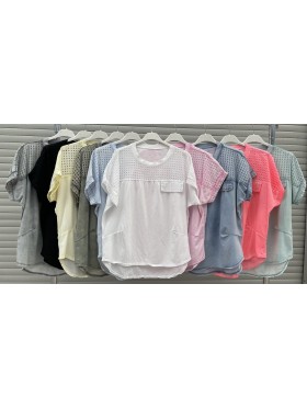 Bluzki damskie Włoskie , Size uni,paczka 6szt,mix kolor