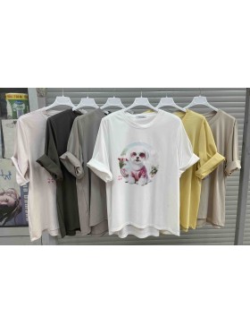 Bluzki damskie Włoskie , Size uni,paczka 6szt,mix kolor