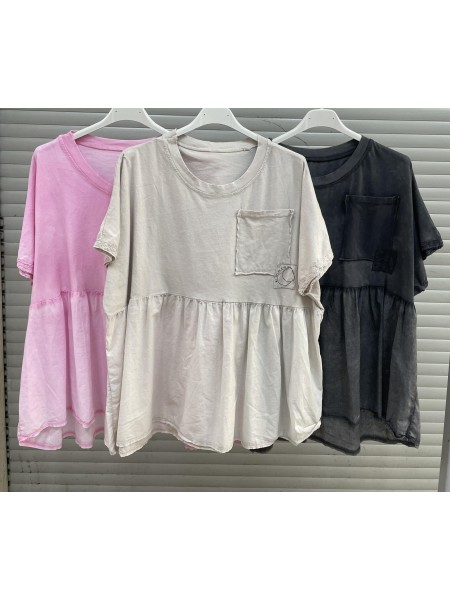 Bluzki damskie Włoskie , Size uni,paczka 6szt,mix kolor