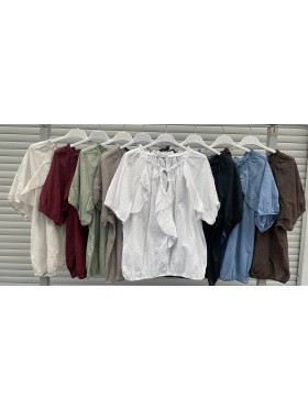 Bluzki damskie Włoskie , Size uni,paczka 6szt,mix kolor