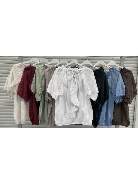 Bluzki damskie Włoskie , Size uni,paczka 6szt,mix kolor