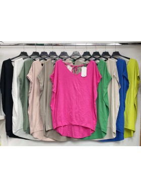 Bluzki damskie Włoskie , Size uni,paczka 6szt,mix kolor