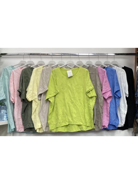Bluzki damskie Włoskie , Size uni,paczka 6szt,mix kolor