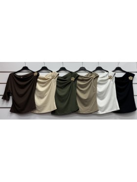 Bluzki damskie wloskie,size uni,paczka 6szt, mix kolor