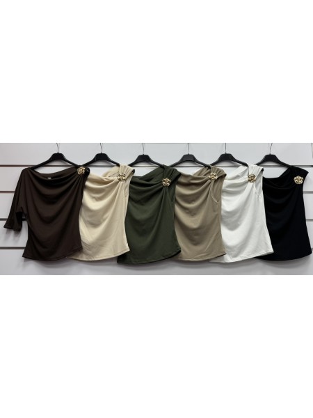 Bluzki damskie wloskie,size uni,paczka 6szt, mix kolor