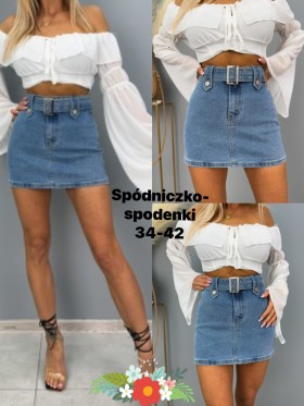 Spódnica krótka jeansowa damska ,size 34-42, paczka 10szt,