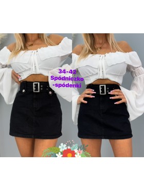 Spódnica krótka jeansowa damska ,size 34-42, paczka 10szt,