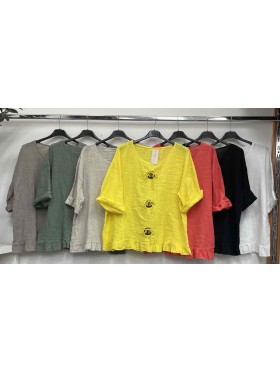 Bluzki damskie Włoskie , Size uni,paczka 6szt,mix kolor