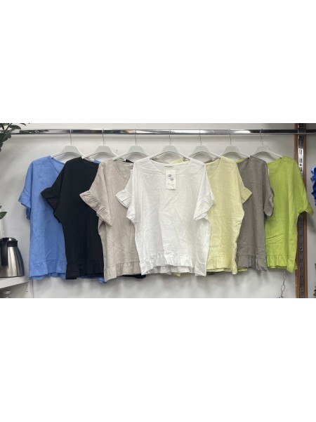 Bluzki damskie Włoskie , Size uni,paczka 6szt,mix kolor