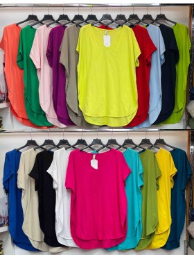 Bluzki damskie Włoskie , Size uni,paczka 6szt,mix kolor