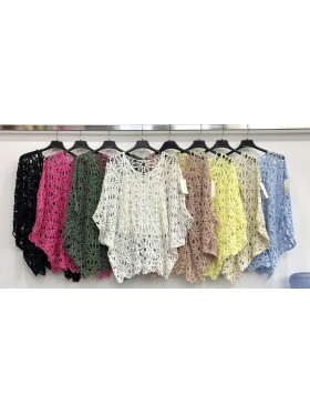 Bluzki damskie wloskie, Size uni,paczka 6szt,mix kolor