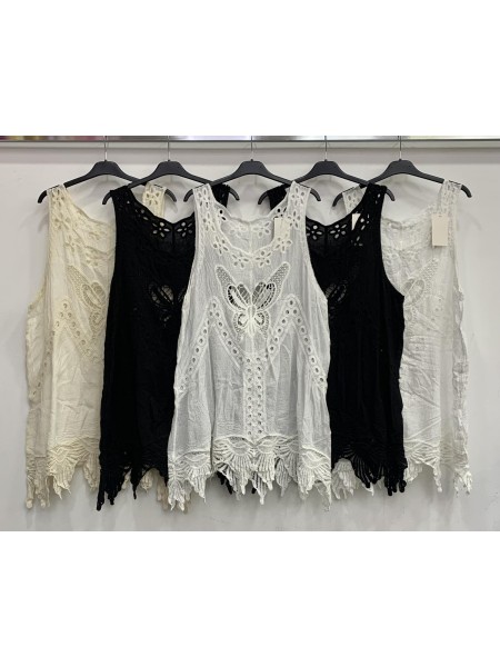 Bluzki damskie wloskie, Size uni,paczka 6szt,mix kolor