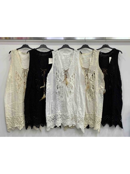 Bluzki damskie wloskie, Size uni,paczka 6szt,mix kolor