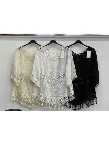 Bluzki damskie wloskie, Size uni,paczka 6szt,mix kolor