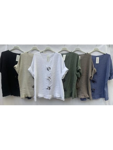 Bluzki damskie wloskie, Size uni,paczka 6szt,mix kolor