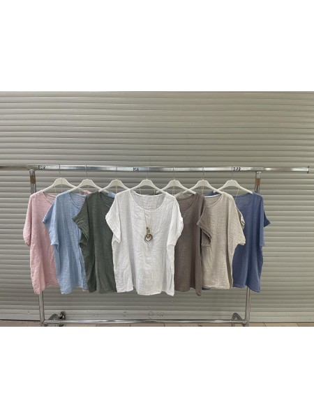 Bluzki damskie wloskie, Size uni,paczka 6szt,mix kolor