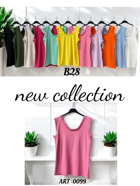 Bluzki damskie wloskie, Size uni,paczka 6szt,mix kolor