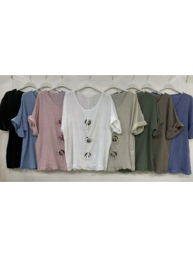 Bluzki damskie wloskie, Size uni,paczka 6szt,mix kolor