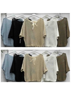 Bluzki damskie wloskie, Size uni,paczka 6szt,mix kolor