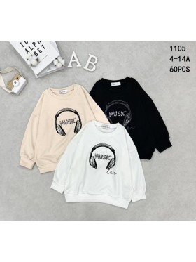Bluza dzieciece rozm 4-14 lat, paczka 18szt,mix kolor