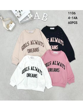 Bluza dzieciece rozm 4-14 lat, paczka 24szt,mix kolor