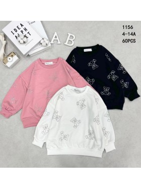 Bluza dzieciece rozm 4-14 lat, paczka 18szt,mix kolor