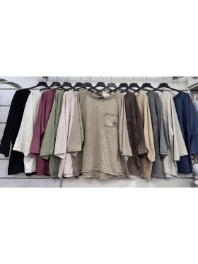 Bluzki damskie Włoskie , Size uni,paczka 6szt,mix kolor