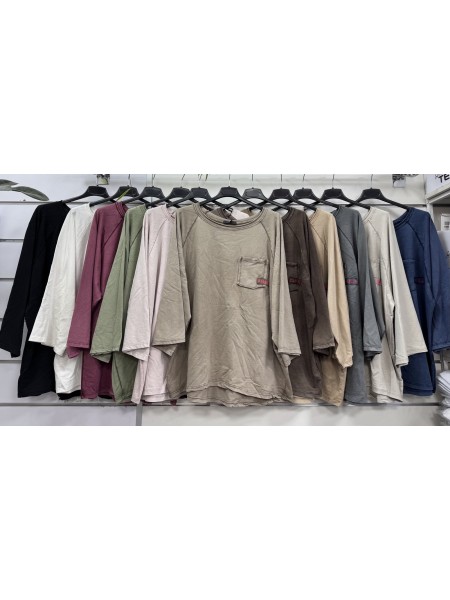 Bluzki damskie Włoskie , Size uni,paczka 6szt,mix kolor