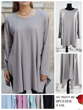 Bluzki damskie , Size 3-6xl, paczka 12szt ,mix kolor