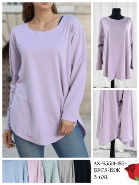 Bluzki damskie , Size 3-6xl, paczka 12szt ,mix kolor