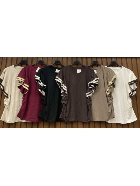 Bluzki damskie wloskie, Size uni,paczka 6szt,mix kolor