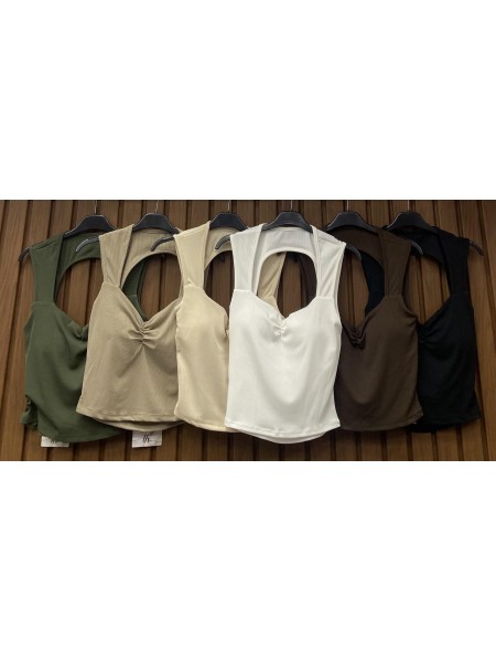 Bluzki damskie wloskie, Size uni,paczka 6szt,mix kolor