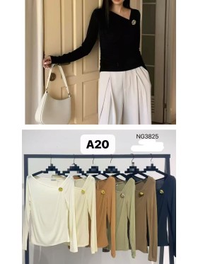 Bluzki damskie wloskie , Size uni,paczka 6szt,mix kolor