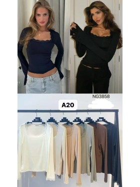 Bluzki damskie wloskie , Size uni,paczka 6szt,mix kolor