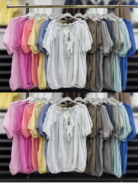Bluzki damskie wloskie , Size uni,paczka 6szt,mix kolor