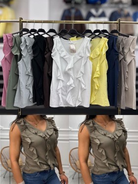 Bluzki damskie wloskie , Size uni,paczka 6szt,mix kolor