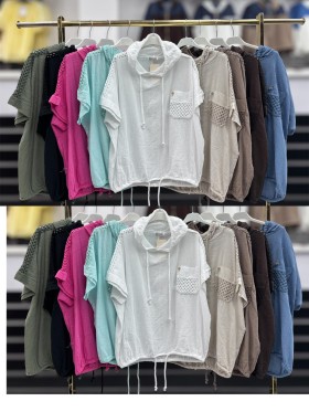 Bluzki damskie wloskie , Size uni,paczka 6szt,mix kolor