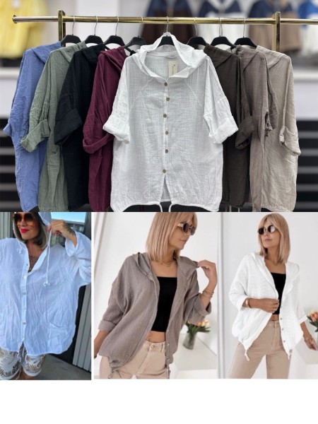 Koszule damskie wloskie , Size uni,paczka 6szt,mix kolor