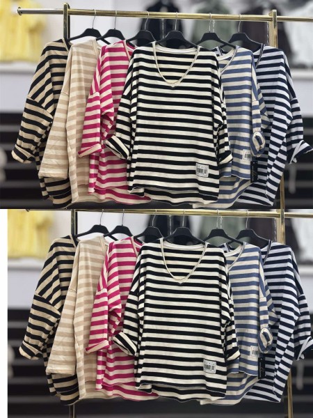 Bluzki damskie wloskie , Size uni,paczka 6szt,mix kolor