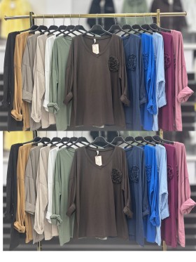 Bluzki damskie wloskie , Size uni,paczka 6szt,mix kolor