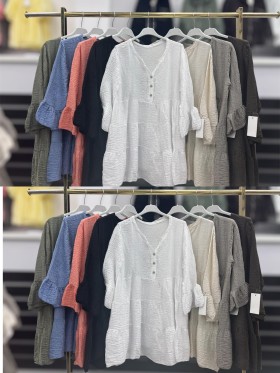 Bluzki damskie wloskie , Size uni,paczka 6szt,mix kolor